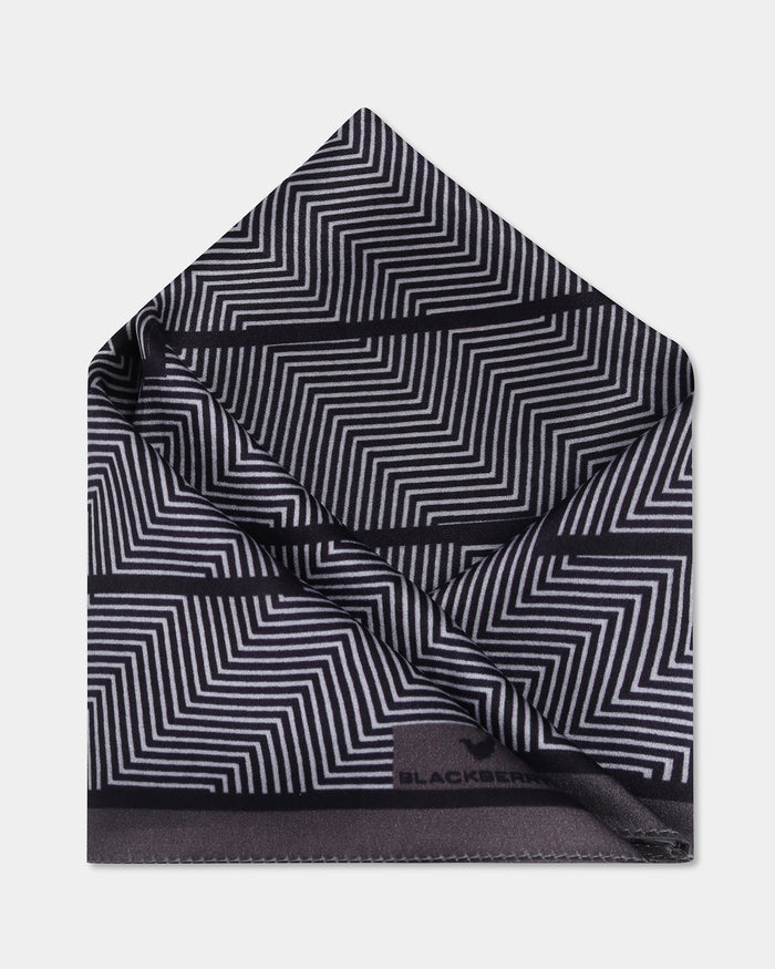 Grey Printed 100% Silk Pocket Square - Beta