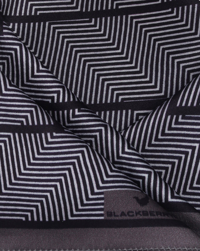 Grey Printed 100% Silk Pocket Square - Beta