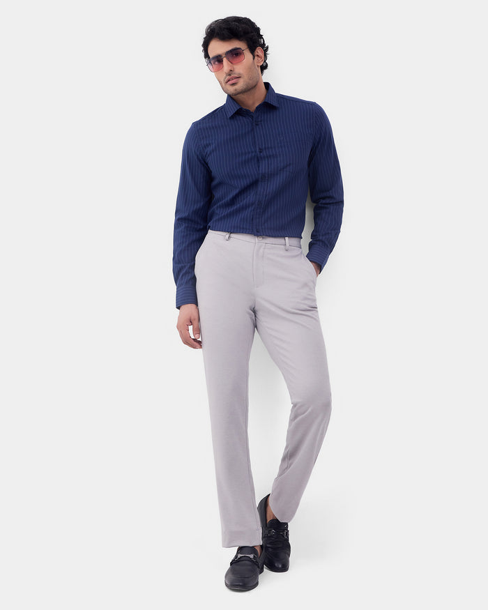 Grey Solid Formal Trouser - Stewart