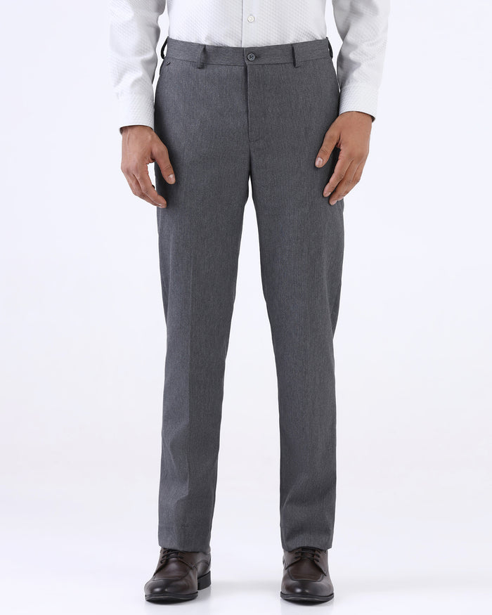 CLEAN FRONT SLIM FIT DOBBY TROUSER