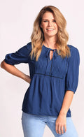 Navy Tie Top