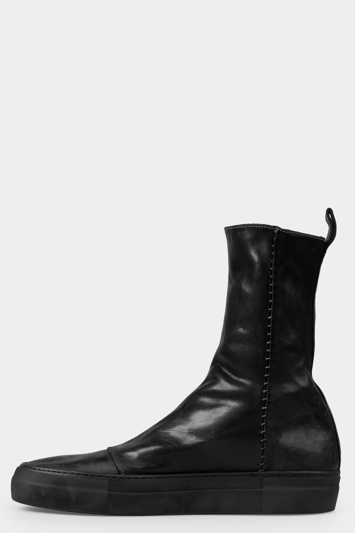 Hidden zip high top leather sneakers