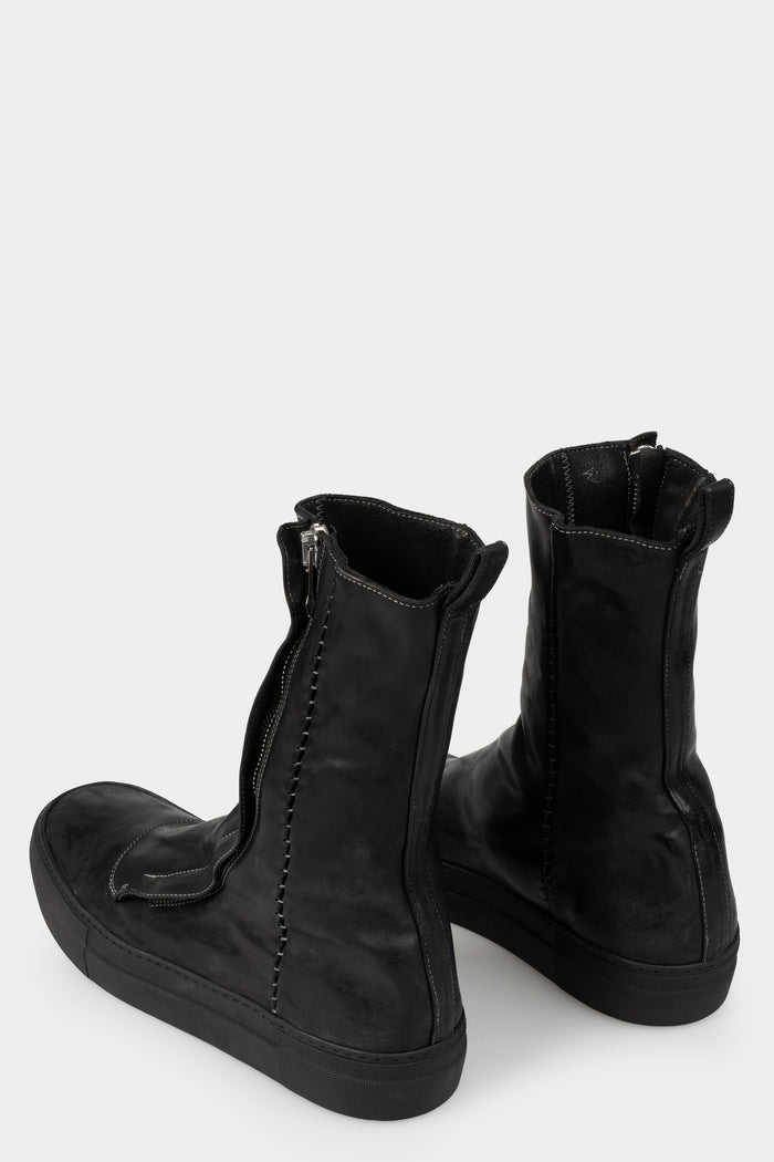 Hidden zip high top leather sneakers