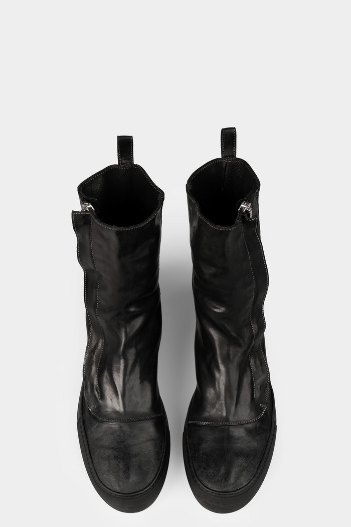 Hidden zip high top leather sneakers