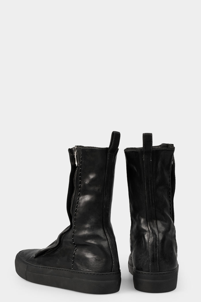 Hidden zip high top leather sneakers