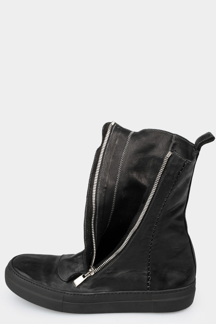 Hidden zip high top leather sneakers