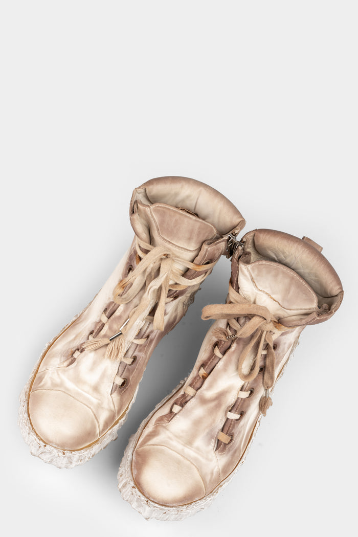 Culture Of Brave | High top drip sole laced sneakers, Chalk
