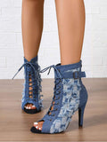 Hollow-out Thin Heels Boots