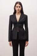 Hook & Eye Hourglass Blazer - Black