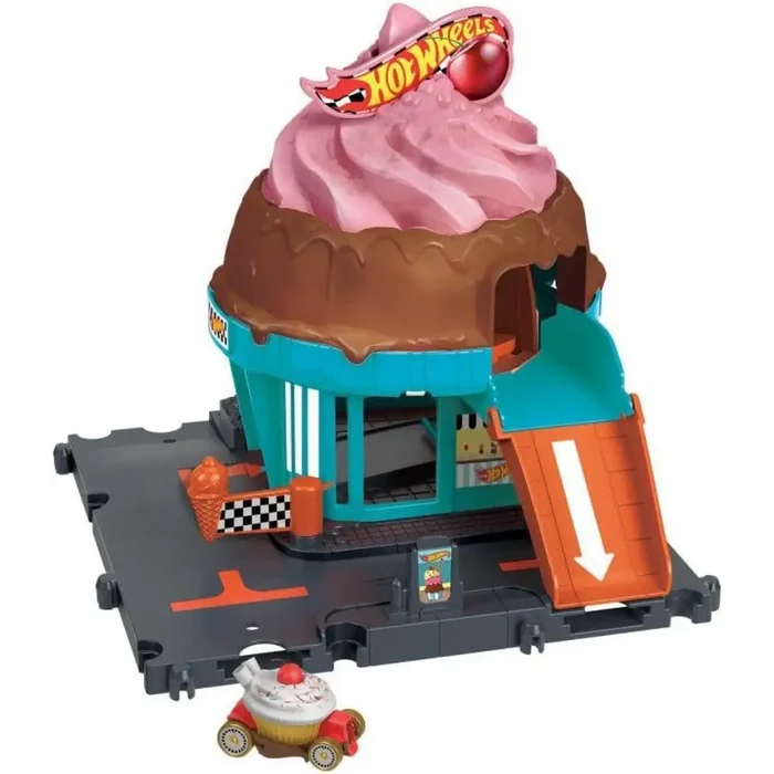 Hot Wheels City Downtown Ice Cream Shop Playset