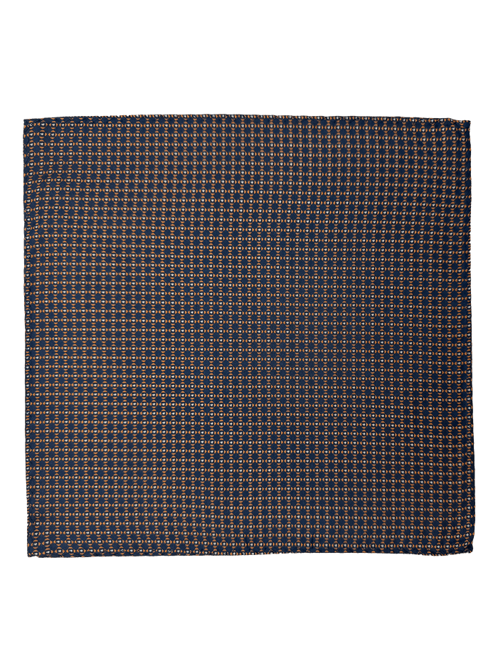 Houston Orange Geo Silk Pocket Square
