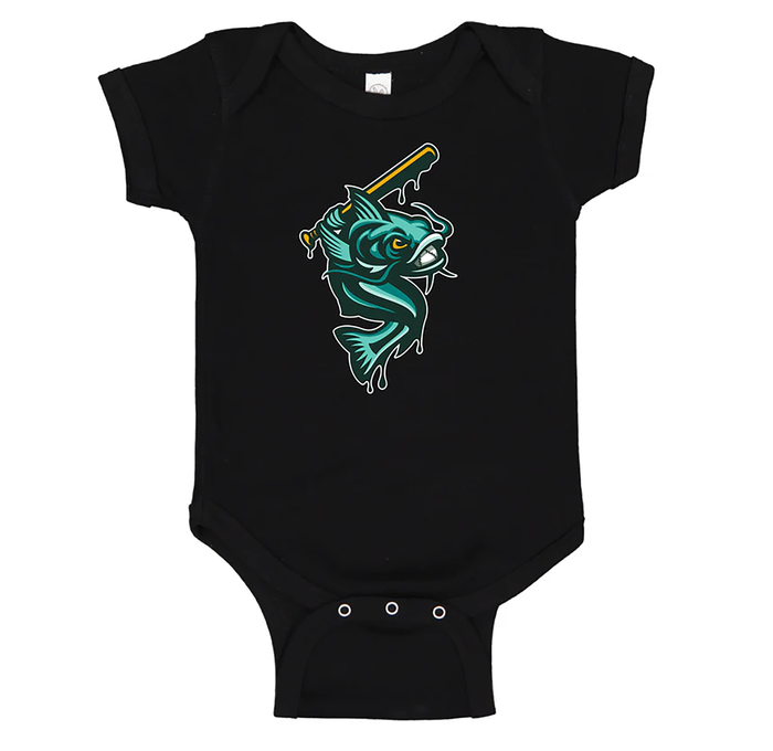 Infant Onesie - Swinging Fish - Black