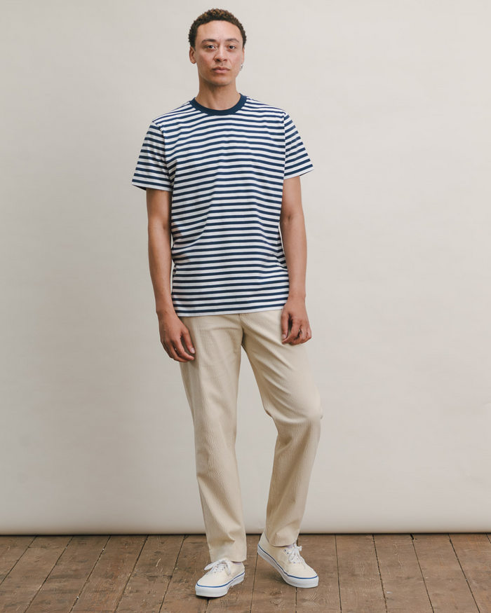 Ink Navy Stripe Organic Cotton T-shirt