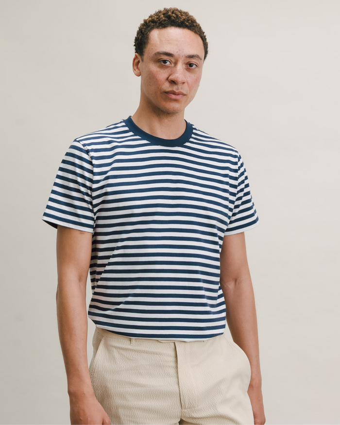 Ink Navy Stripe Organic Cotton T-shirt