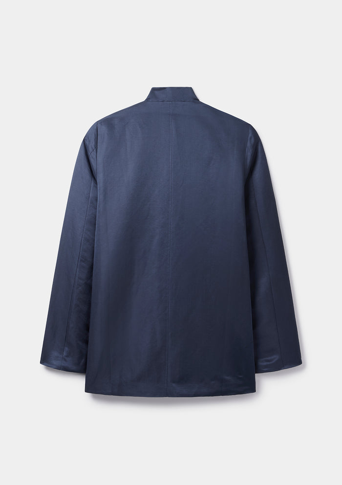 Ink Silk Linen Mandarin Jacket, Mandarin Jacket - SIRPLUS
