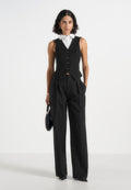 irene-collar-detail-cinched-waistcoat-black-white
