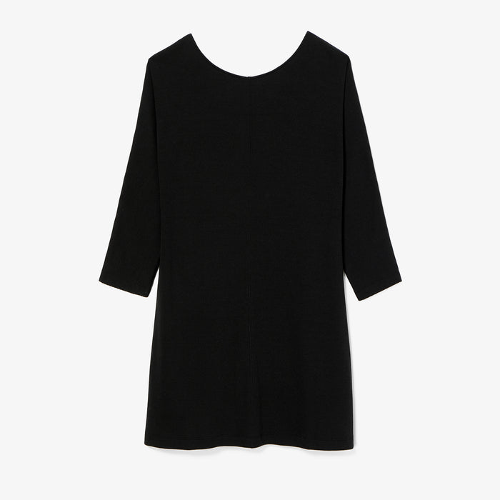 Packshot image of the Ivana Dress-Ribbed Pima Modal :: Black