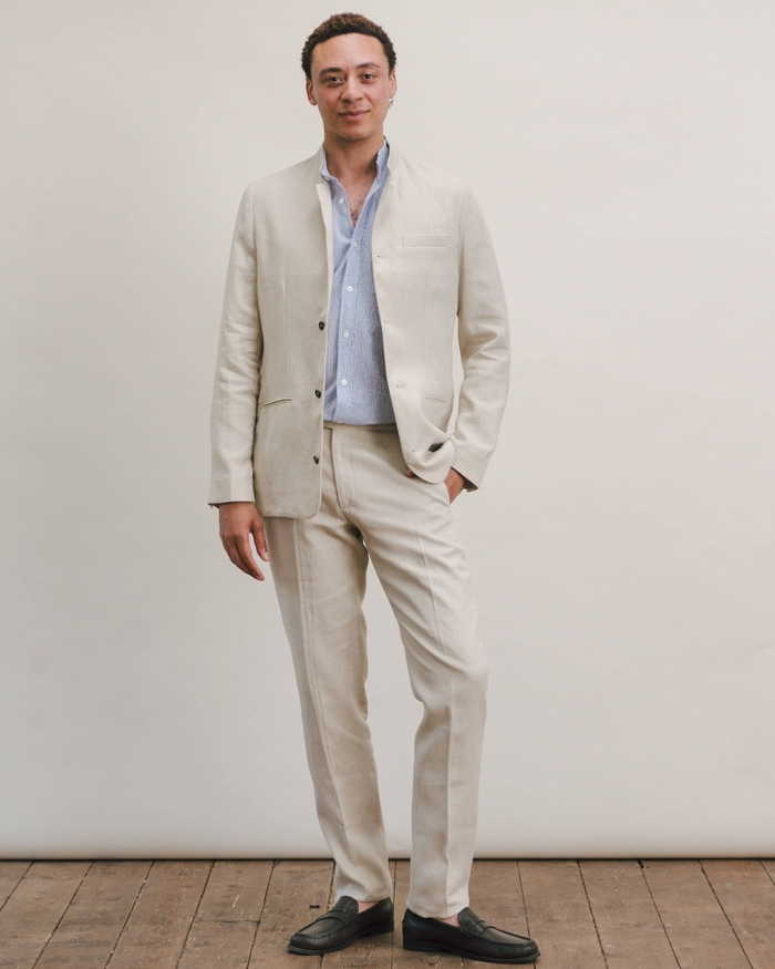 Ivory Linen Nehru Jacket