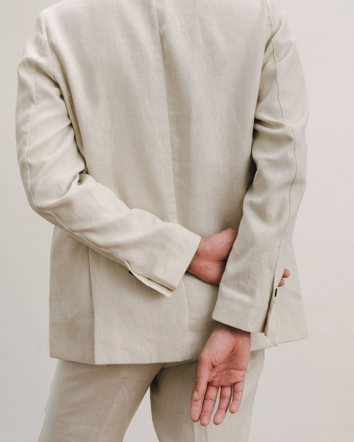 Ivory Linen Nehru Jacket