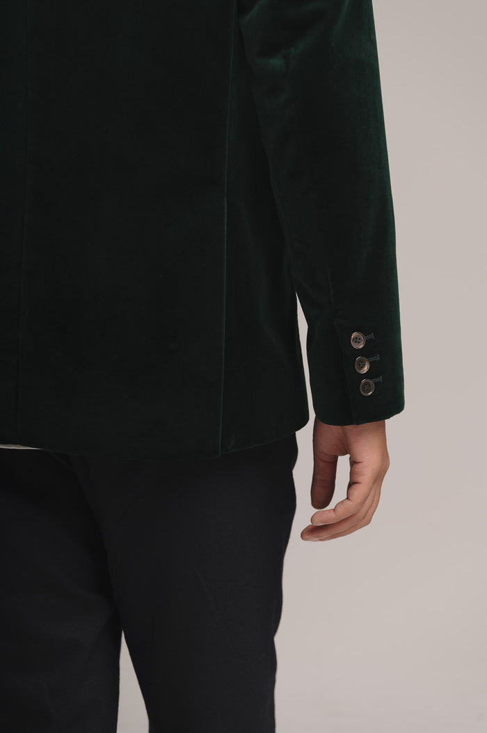 Ivy Green Organic Velvet Nehru Jacket, Nehru Jacket - SIRPLUS