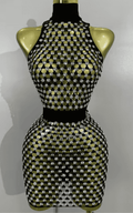 Jane Sparkly Diamond Sheer Mesh Bodycon Mini Dress