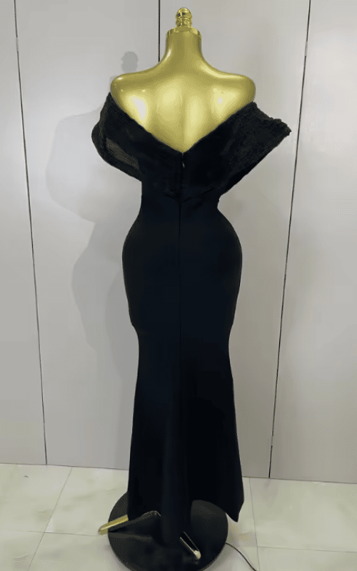 Janiya off shoulder beaded bodycon bandage maxi dress for women. Elegant luxury dress for evening parties, birthdays, and club events.