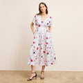 Front image of a woman wearing the Jelina Dress in Brushed Floral | Lead