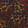 Floral patterned fabric with red, black, and yellow colors on a dark background | Exclude | Swatch