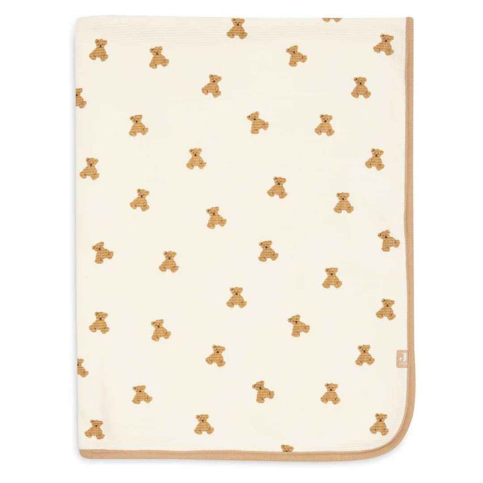 Jollein® Bombažna odejica Mini Teddy Bear Little Waffle 75x100 Jollein