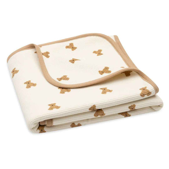 Jollein® Bombažna odejica Mini Teddy Bear Little Waffle 75x100 Jollein
