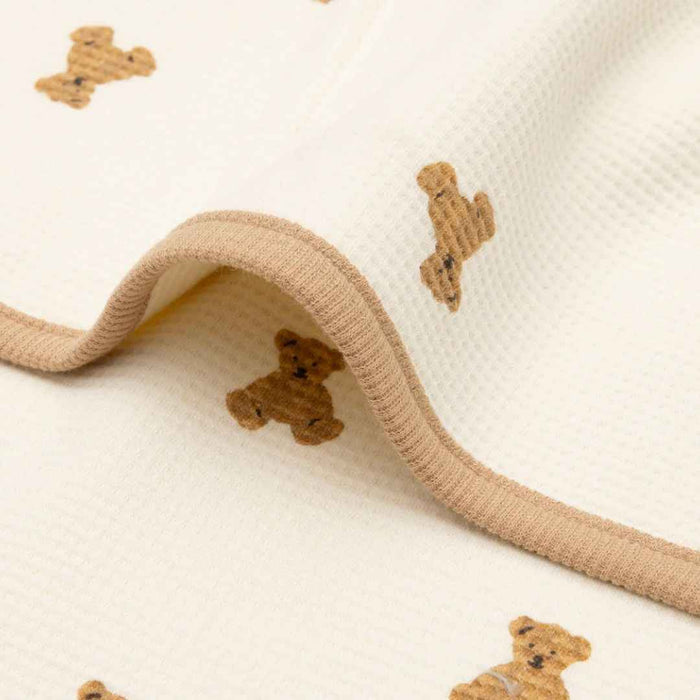 Jollein® Bombažna odejica Mini Teddy Bear Little Waffle 75x100 Jollein