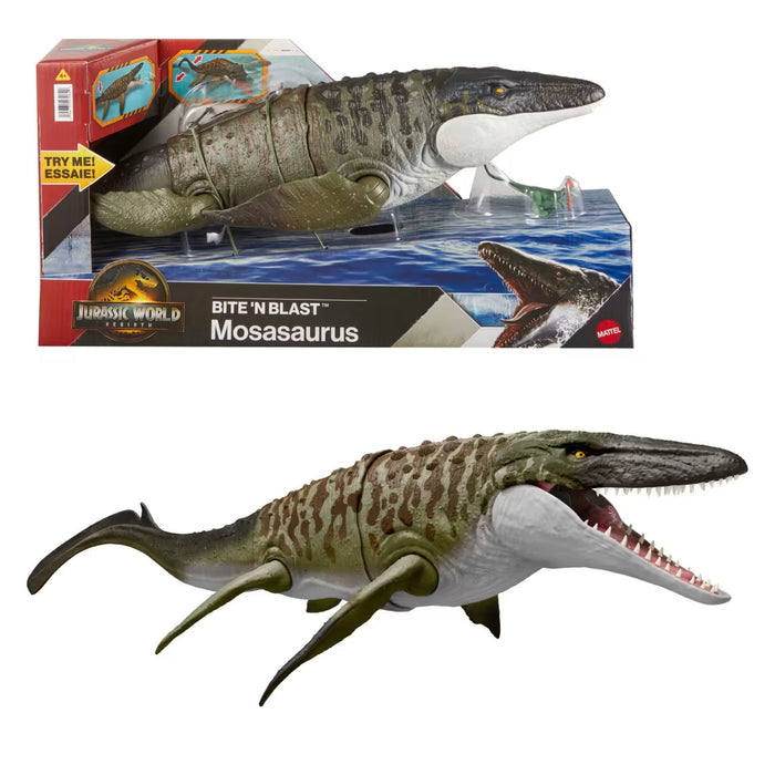 Jurassic World Rebirth Bite N Blast Mosasaurus Battery Operated