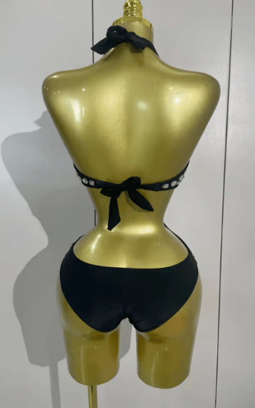 Kaye Crystal Handmade Sparkly Diamond Bodysuit Swimsuit