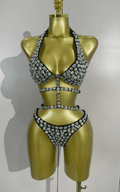 Kaye Crystal Handmade Sparkly Diamond Bodysuit Swimsuit