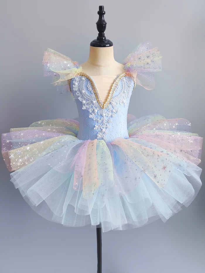 Kids Seven-Color Sequined Ballet Tutu Dress