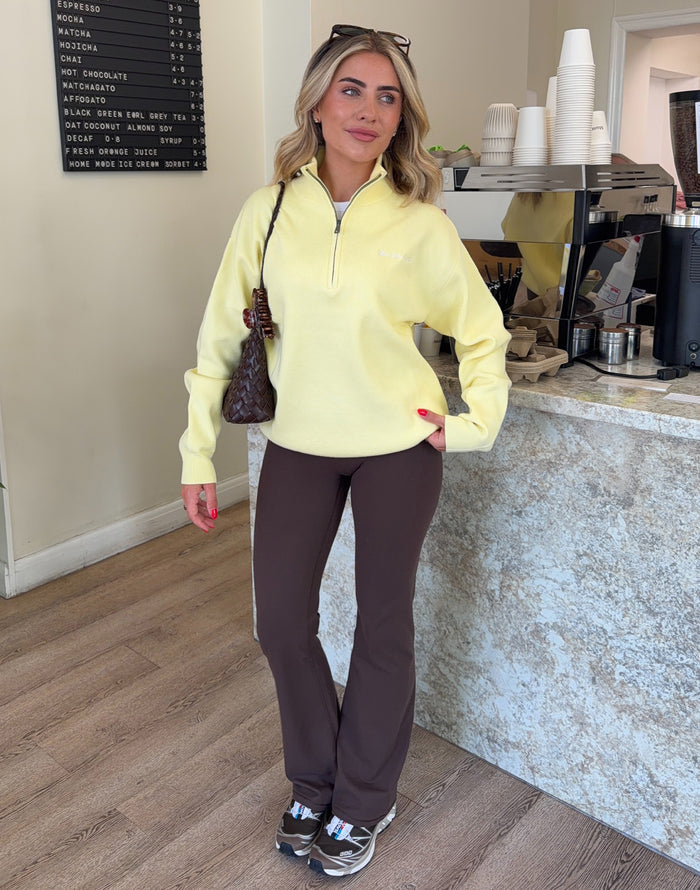 Knit Half Zip in Cool Yellow