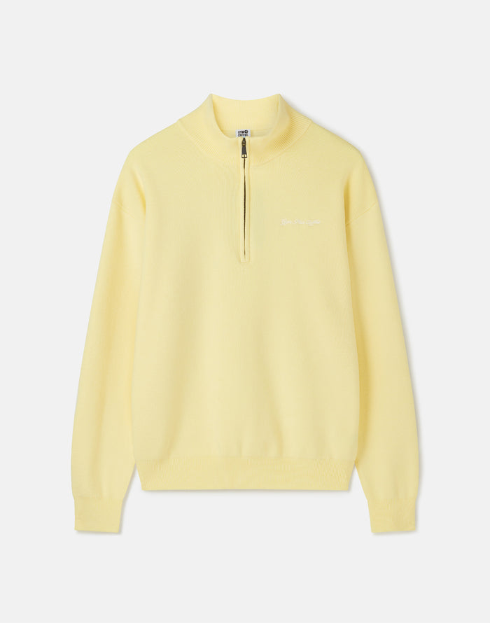 Knit Half Zip in Cool Yellow
