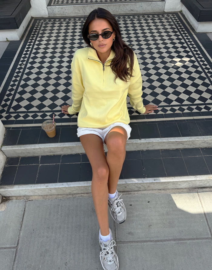 Knit Half Zip in Cool Yellow