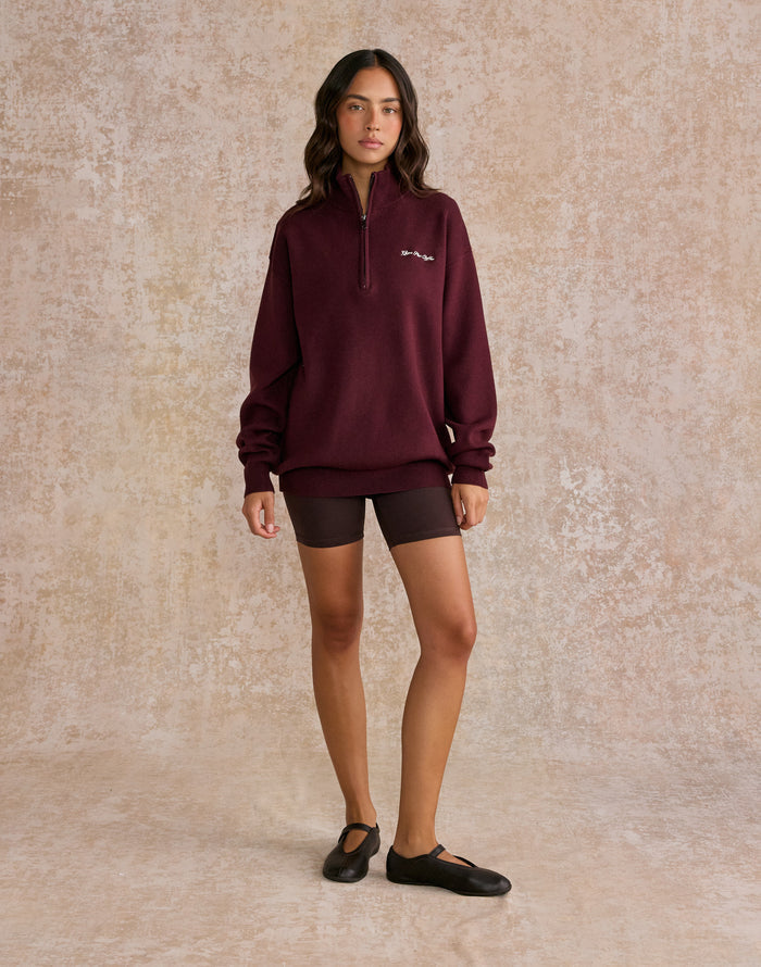 Knit Half Zip in Fig