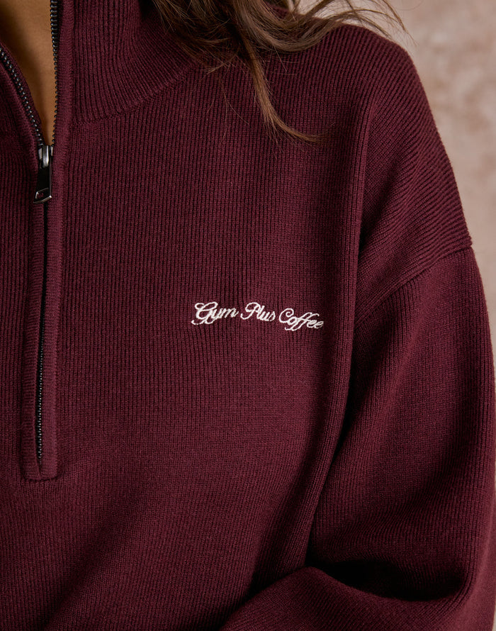 Knit Half Zip in Fig