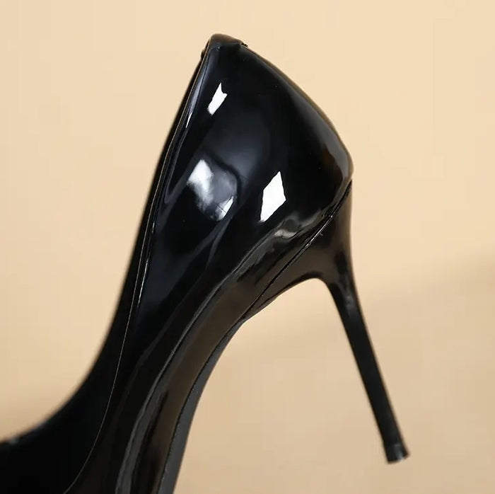 Ladies commuter all-match pointy square buckle high heels