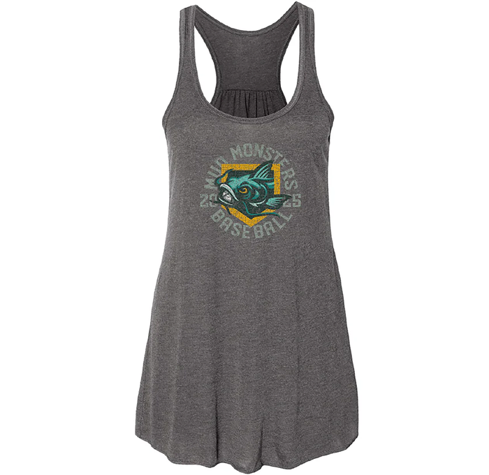 Ladies Flowy Racerback Tank- Dark Grey Heather