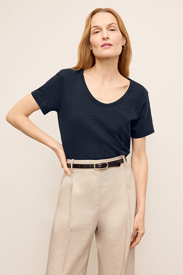 front image of a woman wearing the lata belt in black | Exclude | Grid Hover