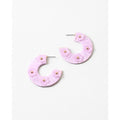 lavender floral hoop earrings