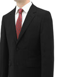 Lazio 111 Black Self Check Wool Stretch Suit Jacket