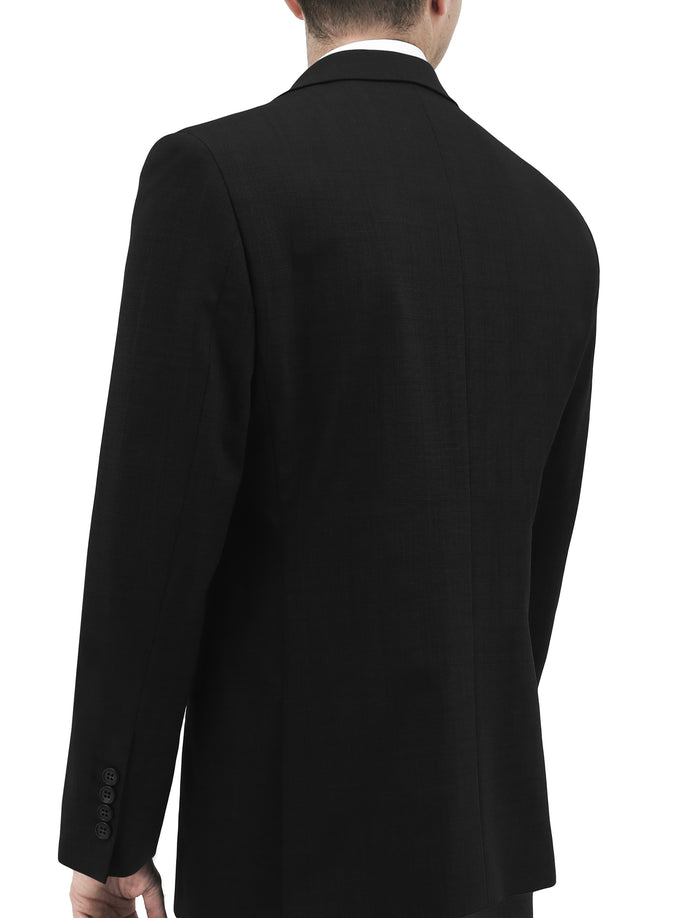 Lazio 111 Black Self Check Wool Stretch Suit Jacket