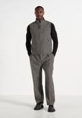 levi-herringbone-wool-zip-gilet-grey