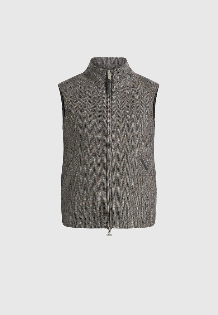 levi-herringbone-wool-zip-gilet-grey