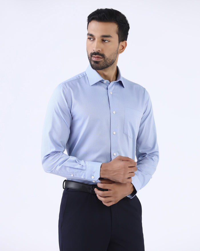 LONG SLEEVE SLIM FIT DOBBY SHIRT