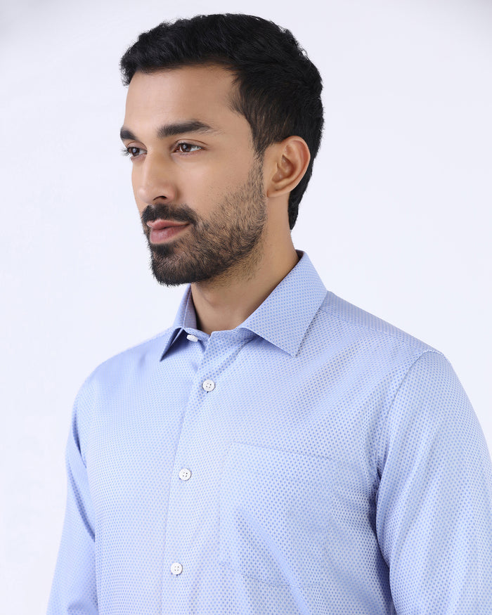Light Blue Staples Dobby Formal Shirts - Bernard